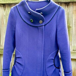 High collar ultramarine winter coat